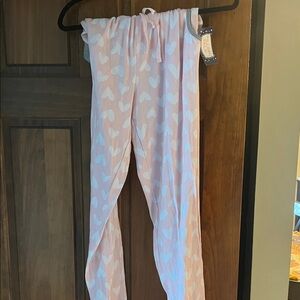 Pink Heart Pattern Pajama Pants